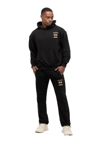 Tom Barron Herren-Trainingsanzug-Set mit besticktem Abzeichen, Oversize