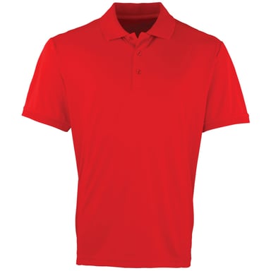 Premier Mens Coolchecker Pique Kurzarm-Polo T-Shirt (Rot)