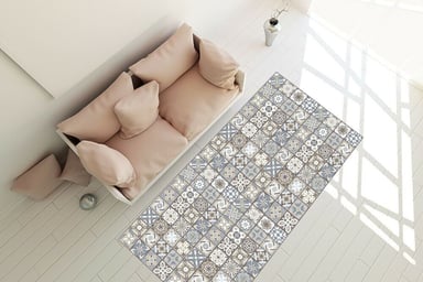 Limestone Spanish Tiles Vinyl Rug Mat 120cm x 60 cm Floor Mats, Floor Rugs