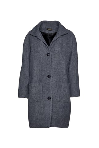 Grau melierter Mantel aus Wollmischung von Conquista Fashion