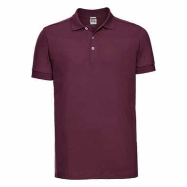 Russell Herren Stretch Kurzarm-Poloshirt (Burgund)