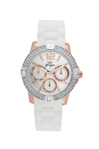 Yonger und Bresson Weißes Zifferblatt Rose Gold Uhr