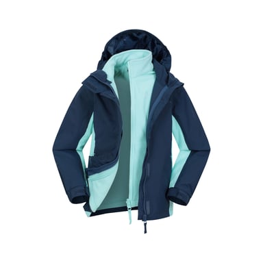 Mountain Warehouse - "Lightning" Jacke, wasserfest 3 in 1 für Kinder (Blau)
