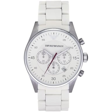 Emporio Armani AR5859 Herrenuhr Tazio Weiß