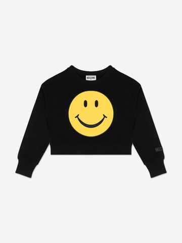 Moschino Kids Smiley Face Sweatshirt in Black
