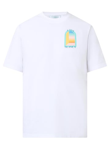 Casablanca L'Arche Colore Bedrucktes T-Shirt in Weiß