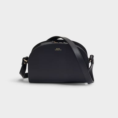 Demi Lune Mini-Tasche aus schwarzem Kalbsleder