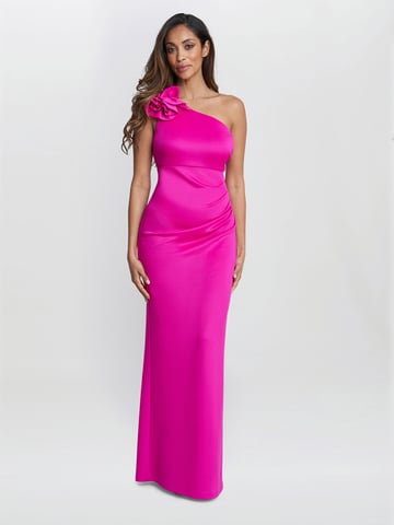 Agatha 3D Flower Detailed One Shoulder Maxi Dress