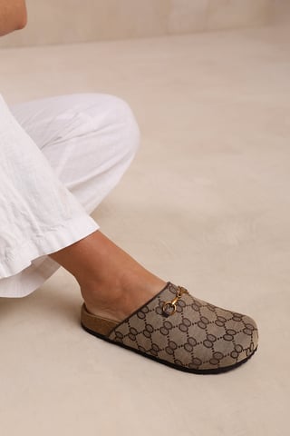 Wheres That From Womens 'Dublin' Open Back Slip On Loafer With Gold Detail