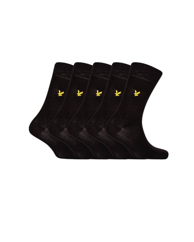 Lyle & Scott Core 5er-Pack Socken in Schwarz
