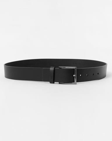 HUGO Giaspo Mens Grained-Leather Belt With Logo-Stamped Keeper