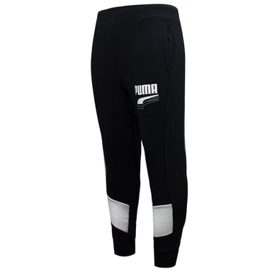 Puma Rebel Block Stretch Taille Bottoms Schwarze weiße Herrenhosen 582742 01