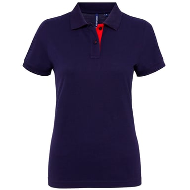 Asquith & Fox - Kontrast-Poloshirt - Damen (Marineblau/Rot)