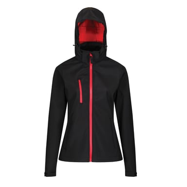 Regatta Womens/Ladies Venturer 3 Layer Membrane Soft Shell Jacket (Schwarz/Rot)