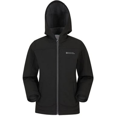 Mountain Warehouse Childrens/Kids Exodus Water Resistant Soft Shell Jacket (Schwarz)