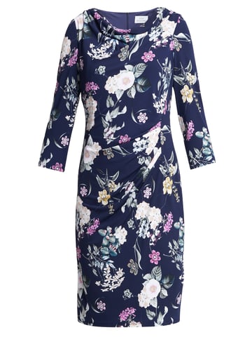 Aliya Printed Jersey Cowl Neck Dress