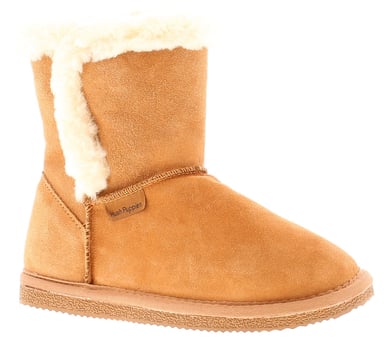 Hush Puppies Ashlyn Genuine Suede Bootie Slippers Tan