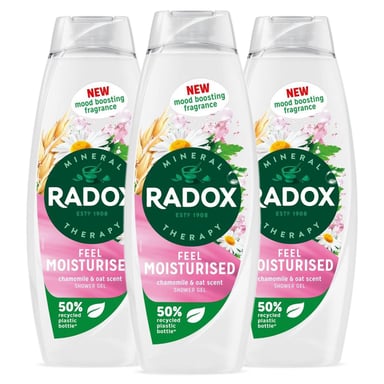 Radox Mineral Therapy Shower Gel Feel Moisturised Mood Boosting Fragrance, 3pk