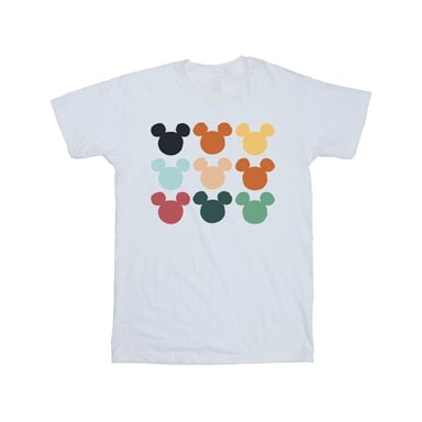 Disney Herren Mickey Mouse Heads Square T-Shirt (Weiß)