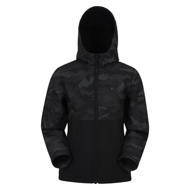 Mountain Warehouse Childrens/Kids Exodus Camo Soft Shell Jacke (Schwarz)