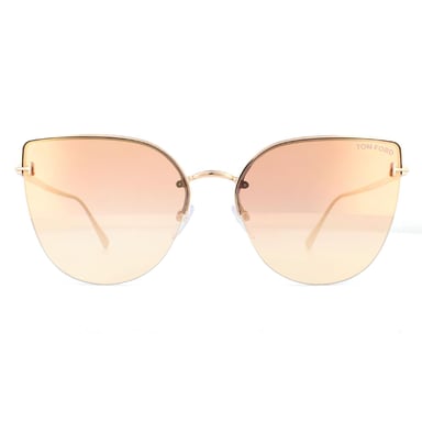 Tom Ford Sonnenbrille Ingrid-02 FT0652 33Z Gold Rosa Lila Farbverlauf Spiegel