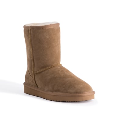 Aus Wooli "Cronulla" Australien Mitte Kalb Schaffell Stiefel, Tan
