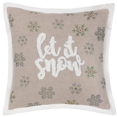 Paoletti Winter Lass den Schnee fallen Bestickter Kissenbezug