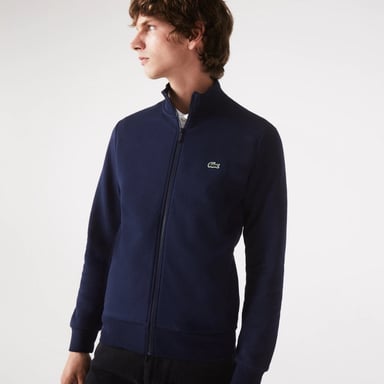 Lacoste Regular Fit gebürstetes Fleece Herren Sweatshirt mit Reißverschluss