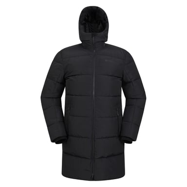 Mountain Warehouse Herren Vortex Longline gepolsterte Jacke (schwarz)