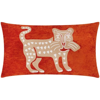 Wylder Dynastie Leopardbestickter Chenille-Kissenbezug