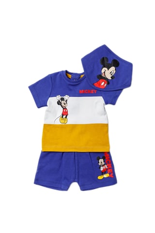 Mickey Mouse Print Cotton 3-Piece Baby Gift Set