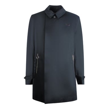 Off-White Mac Schwarze dünne lange Jacke