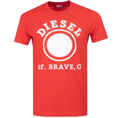 Diesel 1976 Varsity Logo Racing Rotes T-Shirt