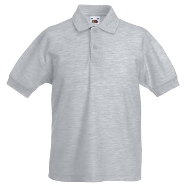 Fruit of the Loom - Poloshirt für Kinder kurzärmlig (Grau)