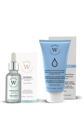 Sérum huileux à l'acide hyaluronique + Sérum visage et cou à l'acide hyaluronique