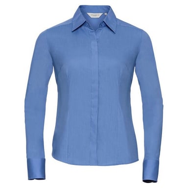 Russell Collection - Hemd Pflegeleicht für Damen Langärmlig (Business-Blau)