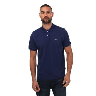 Polo Regular Fit Shield Pique Gant Pour Homme en Bleu Marine