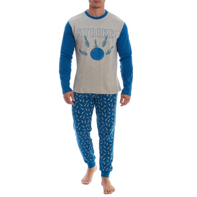 KLP4 Herren-Winterpyjama mit langen Ärmeln