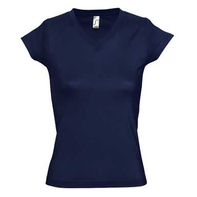 SOLs Womens/Ladies Moon V Neck Kurzarm T-Shirt (French Navy)
