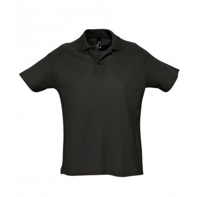 SOLS Herren Sommer II Pique Kurzarm-Poloshirt (Schwarz)