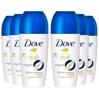 Dove Roll On Deo Go Fresh Original 72H Lasting Women's Anti-Perspirant 50ml, 6pk