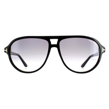 Tom Ford Aviator Herren glänzend schwarz Rauch Gradient FT0932 Jeffrey