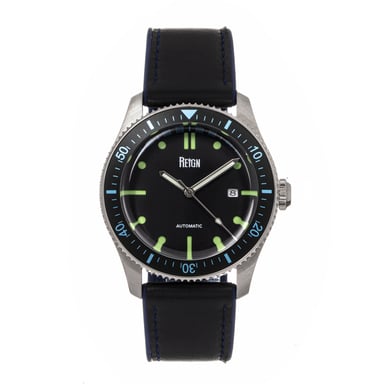 Reign Elijah Automatikuhr mit Kautschuk-Intarsien-Lederarmband und Datum