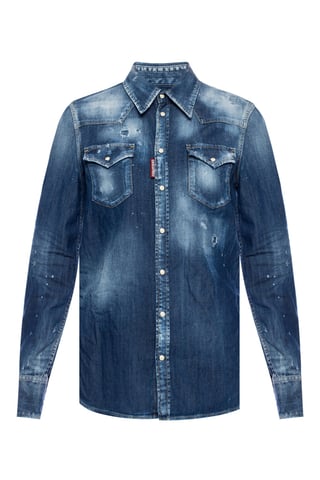 Dsquared2 Chemise en jean bleu vieilli Western pour femme
