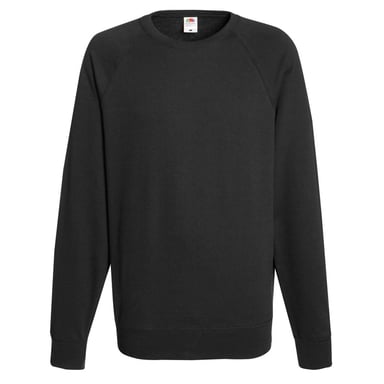 Fruit Of The Loom Herren leichtes Raglan Sweatshirt (240 GSM) (Schwarz)
