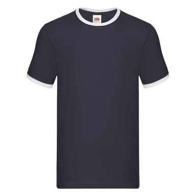 Fruit of the Loom - T-Shirt Ringer-Stil für Herren/Damen Unisex (Marineblau/Weiß)