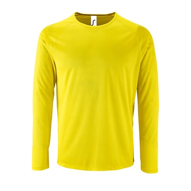 SOLS Mens Sporty Long Sleeve Performance T-Shirt (Neongelb)