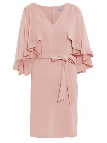 Chestina Moss Crepe Dress With Cape