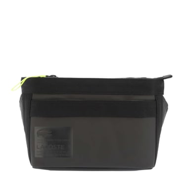 Accessories Lacoste Signature Print Water-Repellent Reporter Bag in Black