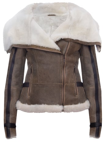 Damen-Fliegerlederjacke aus Merino-Schaffell-Asmara